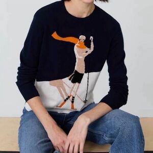 Autumn Cashmere Navy Sweater with Graphic Design